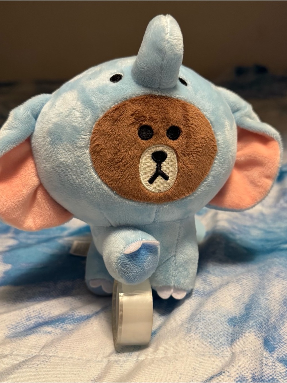LINE FRIENDS Jungle Brown Teddy Bear in Elephant Costume Plush 6” NWT